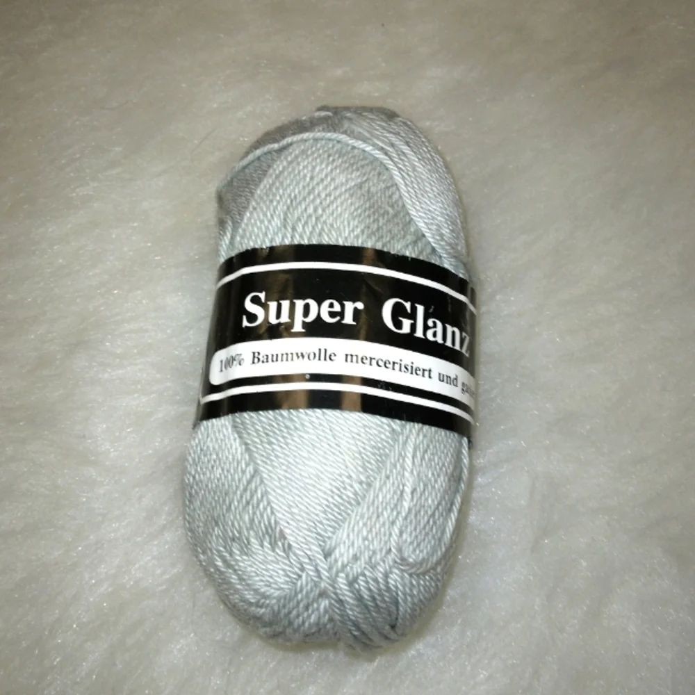YARN Super Glanz 100% cotton yarn in light gray, made in Germany